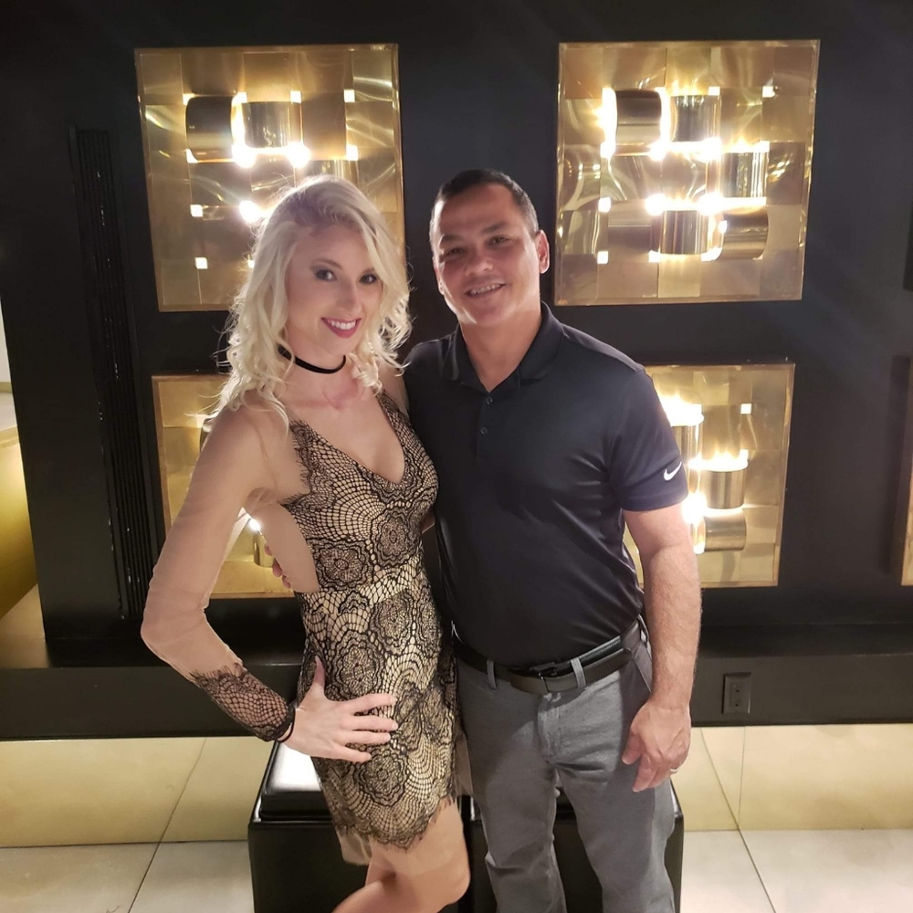 Nude and Black Lace Cocktail Dress